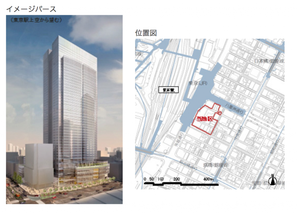  正在施工的東京車站前
(八重洲二丁目北地區第一種市區再開發事業)