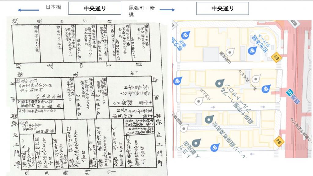 在銀座4丁目(現銀座4塊)也確認銀座的1個街區是60間(京間)x60間,是真的嗎?