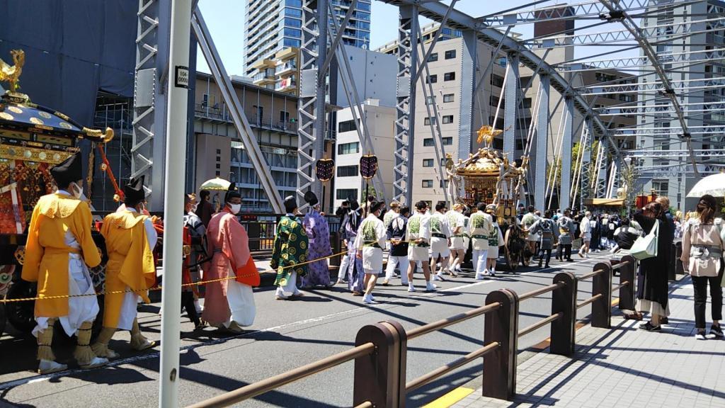 在日冕災禍中,疫病退散神幸祭鐵炮洲稻荷神社定期大祭祀的4天
