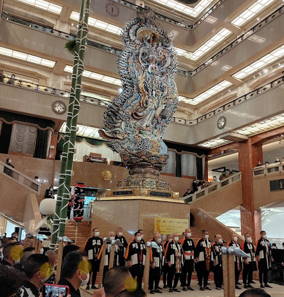  展示“木遣、纏舞、登梯子”的妙技日本橋三越新春祭 