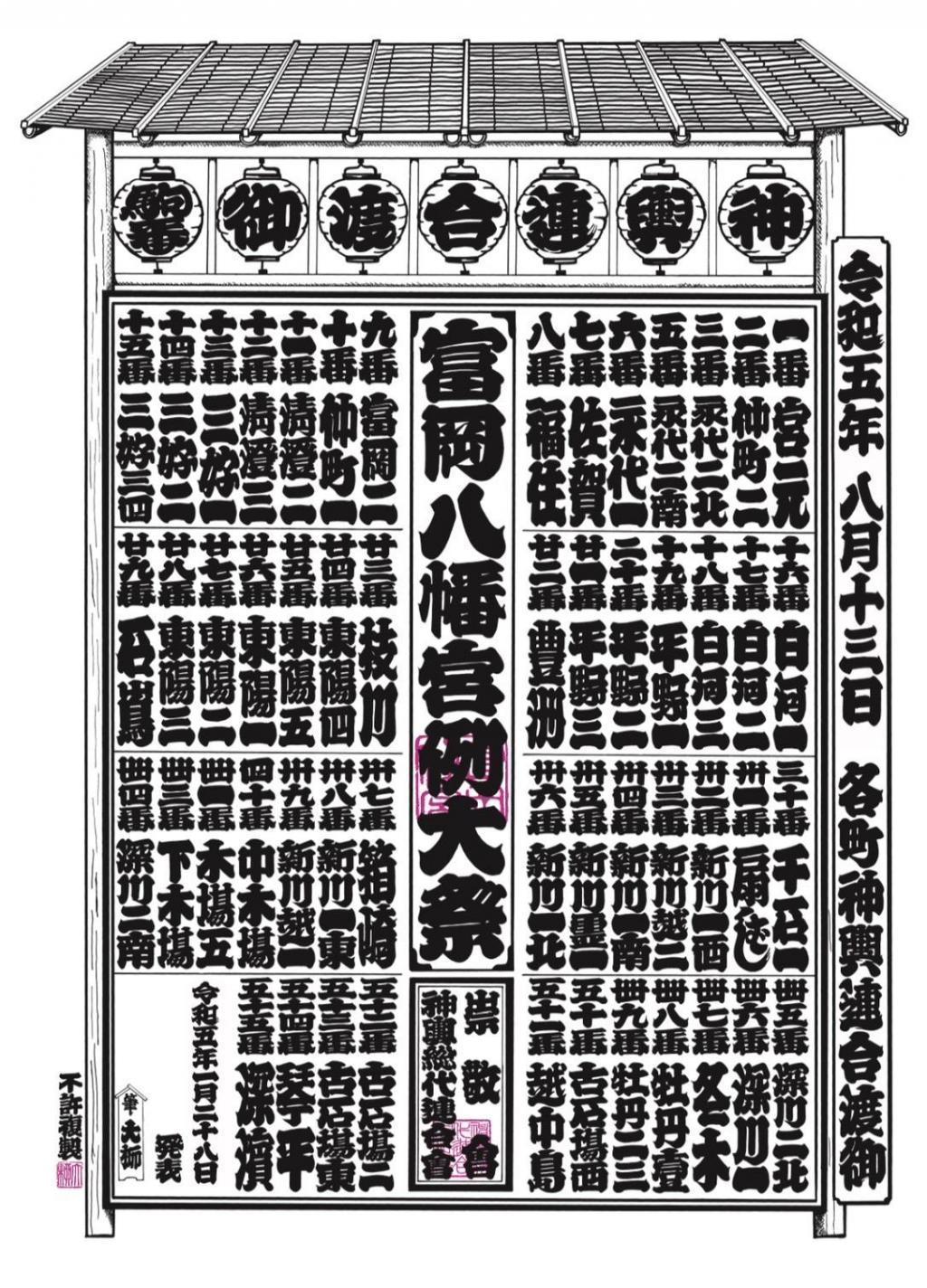  8月13日永代橋聚集了53座神轎