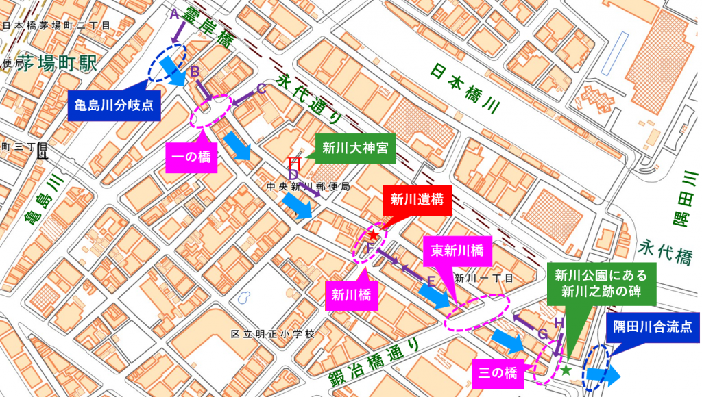  追溯架設在新川上的4座橋～新川的痕跡～