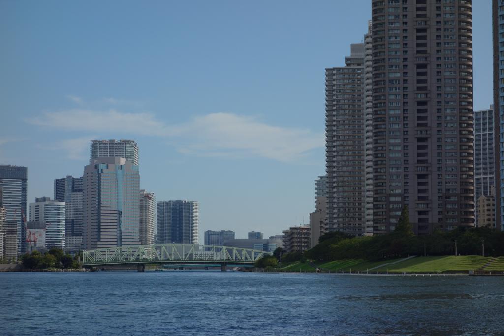 　相生橋和隅田川派川(晴海運河)從隅田川陽臺看到的景觀<新川公園>