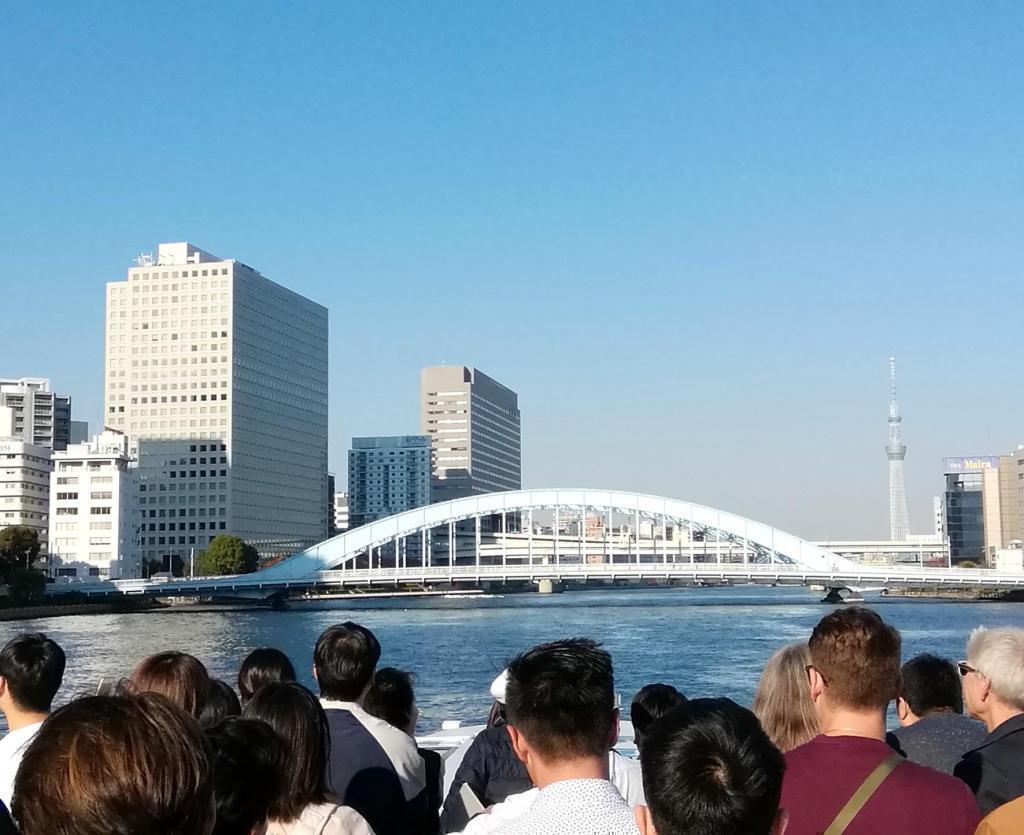 ⑤　永代橋
(出航後14:35通過)沃特滋竹芝　→　淺草二天門幾乎都是在中央區遊船
　以隅田川9橋為中心進行介紹(4-2)
　　～東京水邊線淺草・台場遊輪～