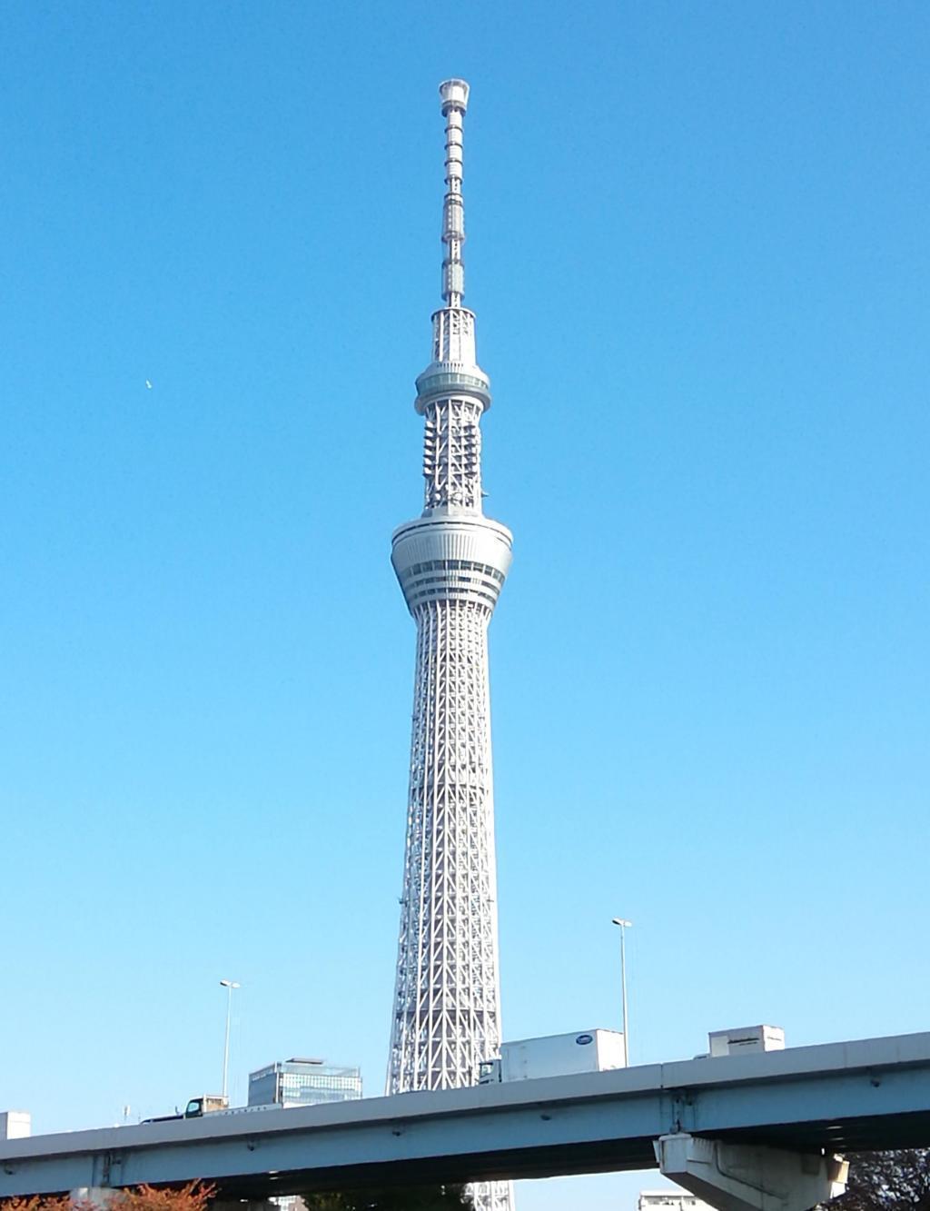 天空樹(乘船中攝影)(出航時間35:35)沃特滋竹芝　→　淺草二天門幾乎都是在中央區遊船
　以隅田川9橋為中心進行介紹(4-4)
　　～東京水邊線淺草・台場遊輪～