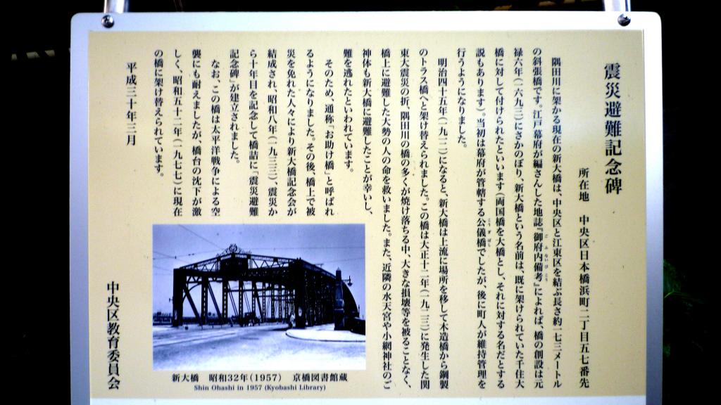  ■中央區歷史逍遙<8>關東大地震96年～防災誓言～