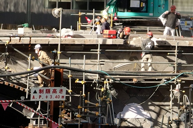  日本橋川・常磐橋的修復工程