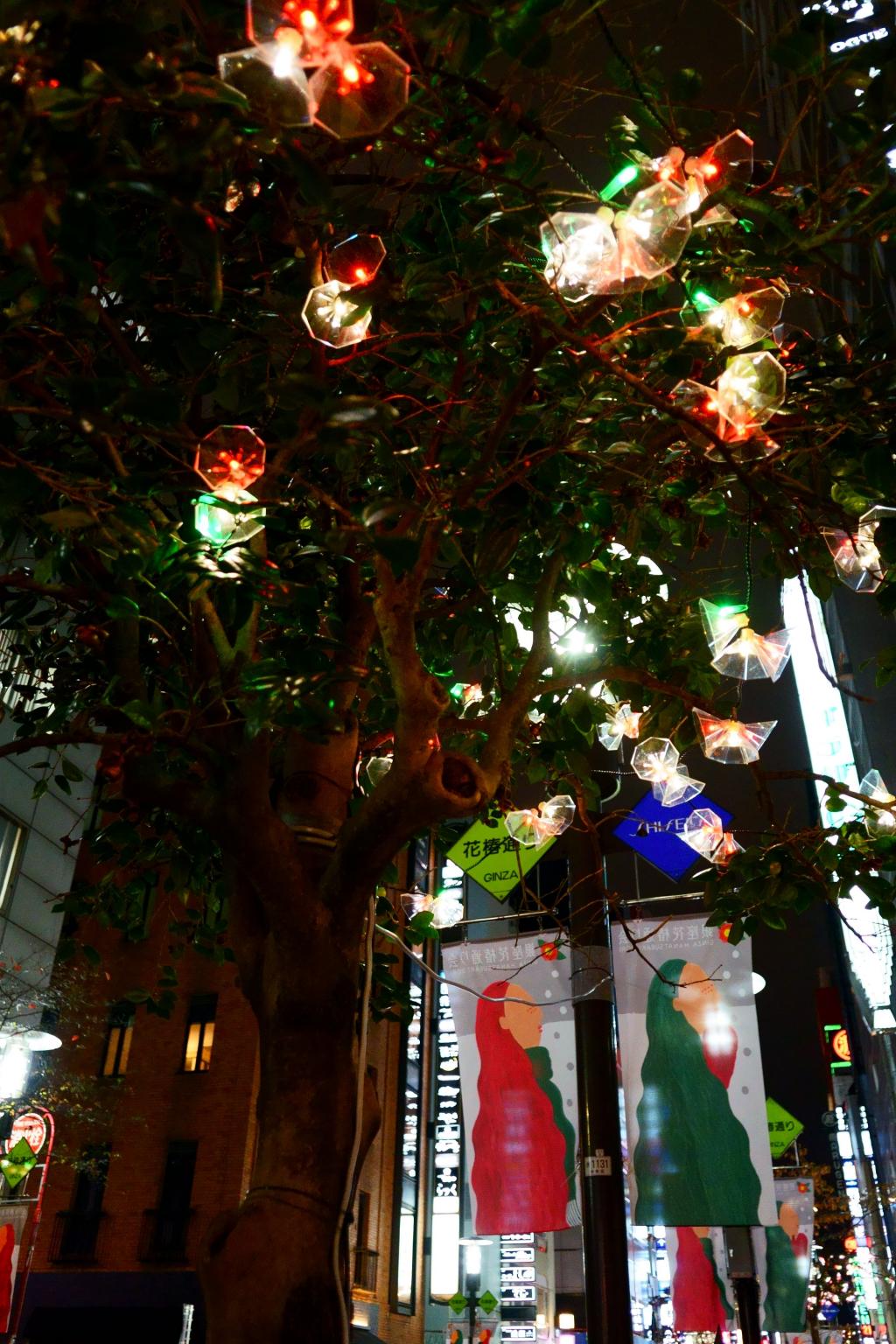 花椿大道銀座周邊的夜景、燈飾