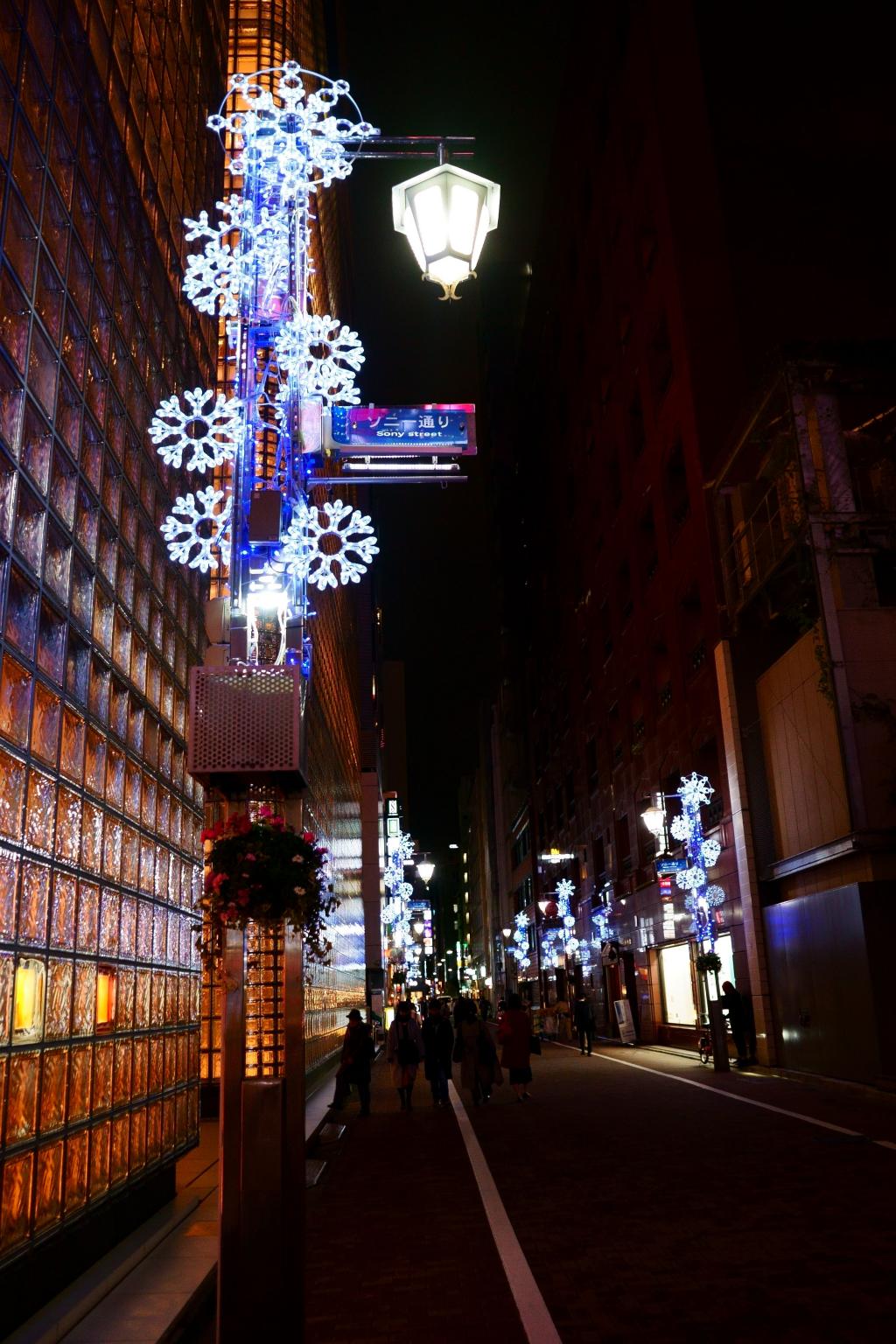 索尼大街銀座周邊的夜景、燈飾