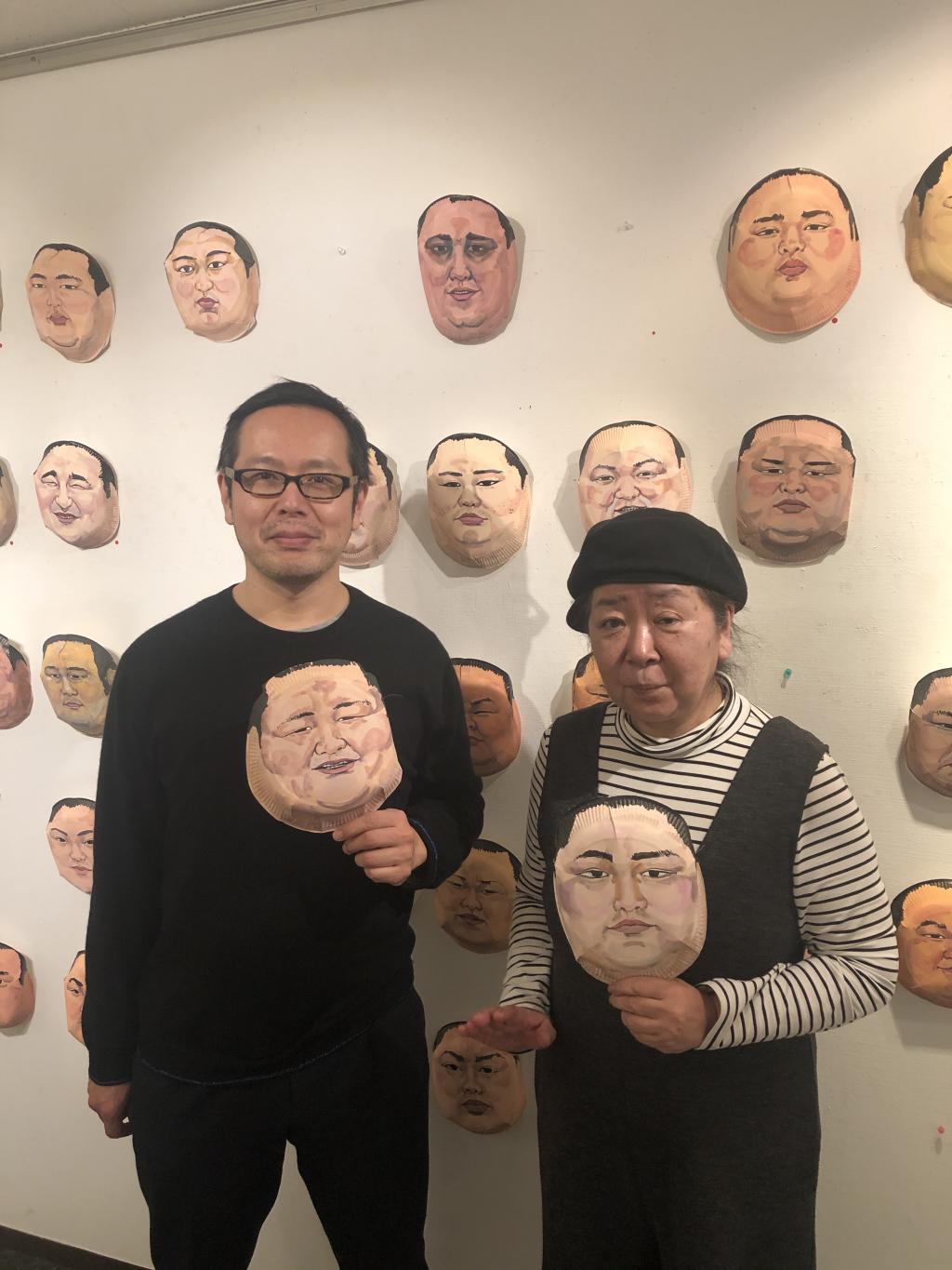 木村浩之和柴田悅子(畫廊店主)RIKISHI MEN木村浩之個展～柴田悅子畫廊～